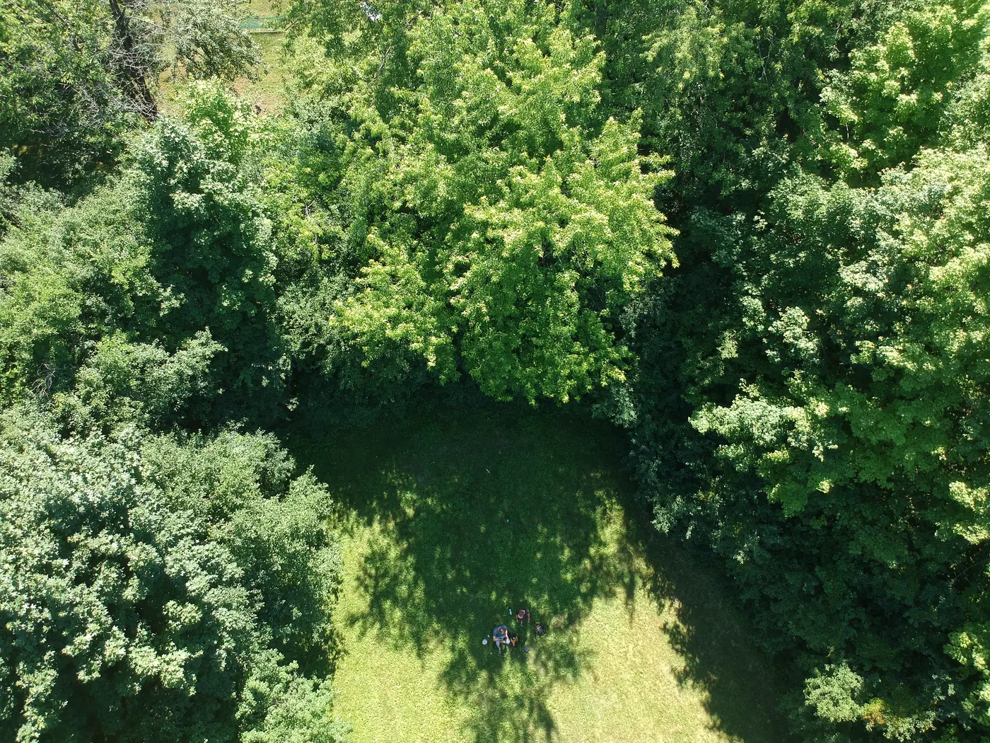 Aerial view of a drone setup on a sandy beach
